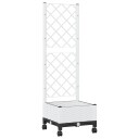 vidaXL Hageplanter med espalier og hjul Hvit 40 x 40 x 131,5 cm PP