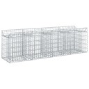 vidaXL Gabion hevet seng 200 x 50 x 60 cm Galvanisert stål Sølv