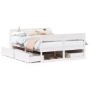  Sengeramme uten madrass hvit 140x190 cm heltre furu 8721102983917