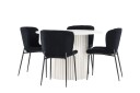 Venture Home Härön Spisegruppe 110 cm Rund med 4 Modesto stoler   Hvid/Sort