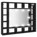 vidaXL LED Speilskap svart 91x15x76,5 cm