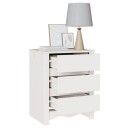  Nattbord "DRAMMEN" Hvit 45x35x56 cm Massivt Tre Furu