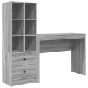  Skrivebord med lagring 2 pcs Grå sonoma 100 x 40 x 76 cm