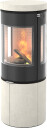 Rais Juno L 120 med portostone  svart vedovn med sideglass og glassdør