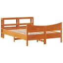  Sengeramme med hodegavl voksbrun 120x200 cm heltre furu 3306308