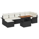 vidaXL Hagesofa Set 8 stk. Svart og krem polyrotting