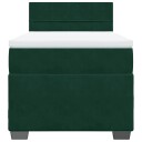  Seng med madrass boksfjær mørkegrønn 100x200 cm fløyel 8721102711190
