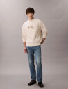 Calvin Klein Jeans Ls Premium Terry Monologo Cn Swt - Cream - XXL