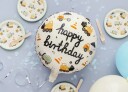 35 cm Happy Birthday Folieballong med Anleggsmaskiner Little Builder