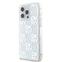 iPhone 15 Pro Max DKNY Liquid Glitter Checkered Pattern Deksel - gjennomsiktig