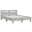 vidaXL Sengeramme med hodegavl betonggrå 120x200 cm konstruert tre 8721012246478