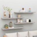 vidaXL Flytende vegghyller 4 stk betonggr? 120x23,5x3,8 cm MDF