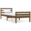 vidaXL Sengeramme honningbrun heltre 75x190 cm 2FT6 Small Single
