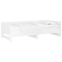 vidaXL Uttrekkbar dagseng hvit heltre furu 2x(90x190) cm