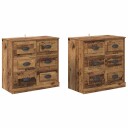  Skap 2 pcs Gamle tre 70 x 35,5 x 67,5 cm Konstruert tre