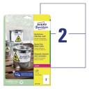 Avery Heavy Duty-etiketter egnet for innen- og utendørsbruk  -20Oc til +80Oc  hvit 210 X 148 modell L4717-20
