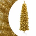 vidaXL Kunstig slank juletre med kuler 180 cm 300 LED-lys Varmhvit