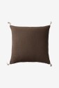 Ellos Home   Putetrekk Candice Tassel i vasket lin 50x50 cm   Brun