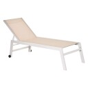 Solstol 5 posisjoner aluminium Kremhvit 169x65x102 cm