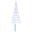 vidaXL Juletrebelysning med spyd og flaggstang 180 cm 200 LED-lys Blå