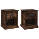 vidaXL Nattbord 2 stk røkt eik 39x39x47,5 cm konstruert tre