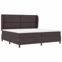 Box Spring Seng med Madrass i Mørk Brun 200x200 cm Stoff