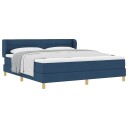  Box Spring Seng med Madrass i Blå 180x200 cm Stoff