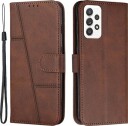 Samsung Galaxy A32 (4G) Quilted Series Lommebok-deksel med Stativ Brun
