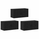  Veggmontert TV hylle sett 3 pcs Svart Eik 80 x 34,5 x 40 cm