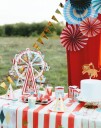 5 stk Sirkus Rosetter/Papirvifter -  Circus Party