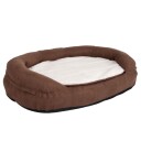 zooplus Exclusive Oval Hundeseng Memory, Brun - L 100 x B 65 x H 22 cm