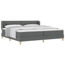  Box Spring Seng med Madras   Mørkegrå 200x200 cm Stoff