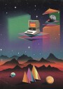 80s CRT Computer Plakat Plakat / 70x100cm