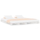 vidaXL Sengeramme hvit 135x190 cm heltre furu 4FT6 Double