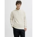 Jack & Jones   Genser jprBlamilano Stitch Knit Half Zip S   Hvit