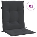 vidaXL Hage stolputer 2 stk. Svart 100 x 50 x 3 cm