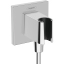 Hansgrohe FixFit E slangeuttak med integrert dusjholder, krom