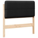  Polstret sengegavl Brun og svart 75 cm Massiv furu