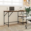  Skrivebord røkt eik 120x50x75 cm metall og konstruert tre