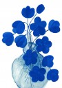Deep Blue Floral Vase Plakat / 40x50