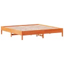  Sengeramme uten madrass voksbrun 200x200 cm heltre furu 8721012428539
