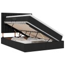  Seng med lagring og LED med LED Svart 140 x 190 cm Polyester