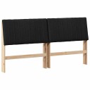  Polstret sengegavl Svart 200 cm Massiv furu