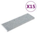 vidaXL Selvklebende trappematter sisal-utseende 15 stk 65x21x4 cm blå