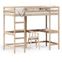 vidaXL Køyeseng med skrivebord 90x200 cm heltre furu 8721012429772
