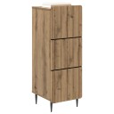 vidaXL Skuffeskap Artisan eik 33 x 34,5 x 92 cm Konstruert tre