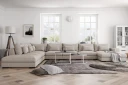 Dubai stor U modulsofa byggbar med divan høyre ekstra dyp   Lys / Beige