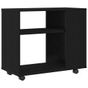  Sidebord svart eik 70x35x60 cm konstruert tre