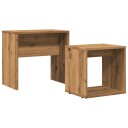  Stablebare salongbord 2 stk artisan eik konstruert tre 8721158435767