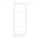 vidaXL Skyvedør med Utstyrsett Hvit 93x202 cm Solid Tre Furu